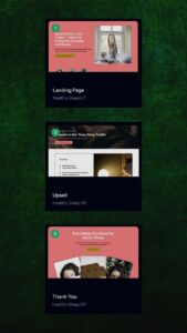 Healthy sleep program, landing, upsell, thank you.